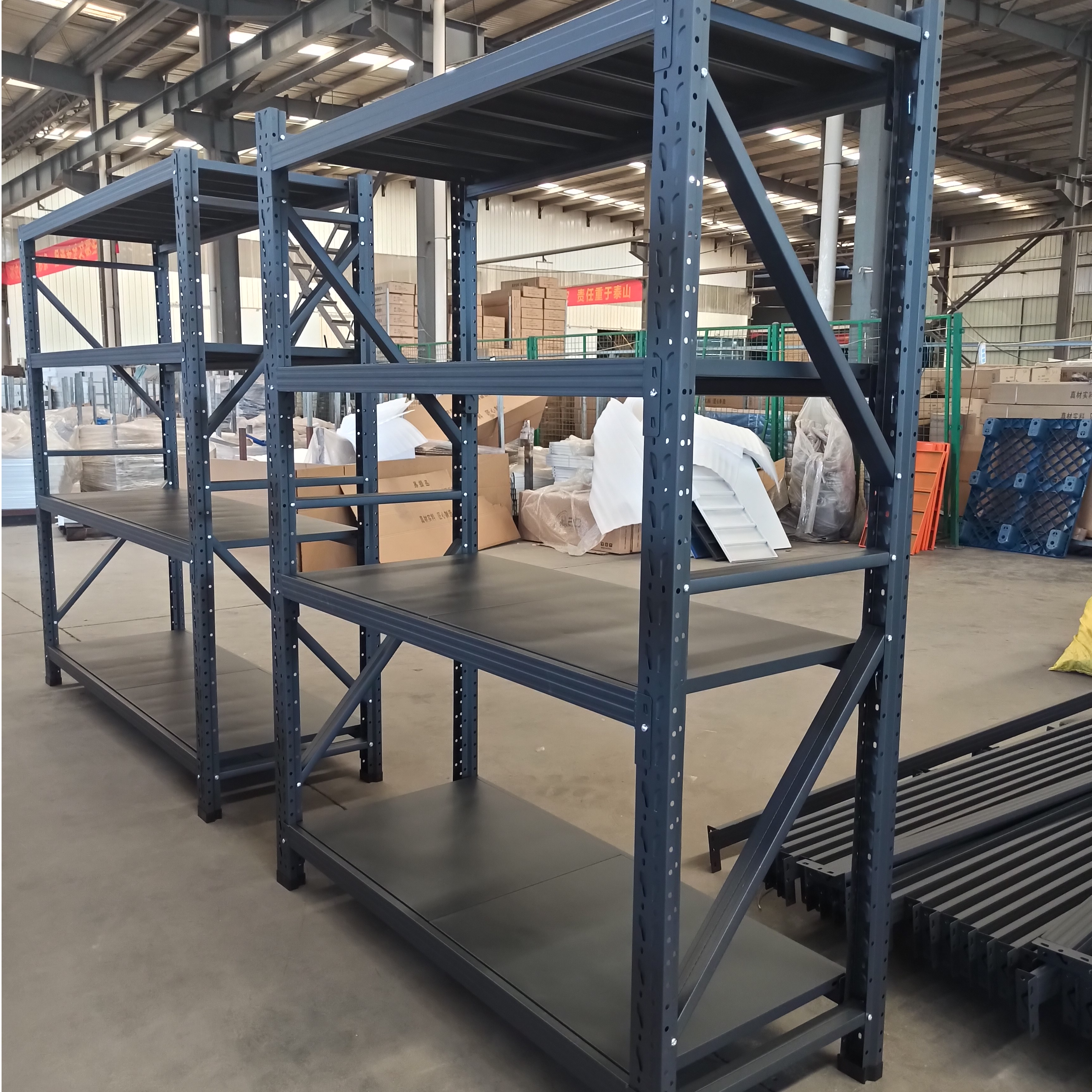 Preto 2000*600*2000mm rack de aço de aço prateleira de prateleiras longspan 